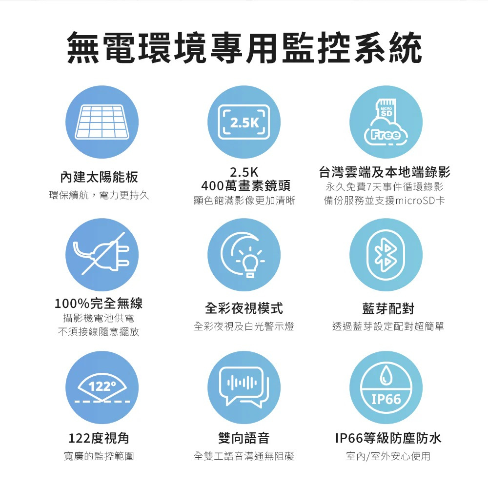 SpotCam Solo Eco 全無線太陽能防水鋰電池攝錄機（戶外適用）