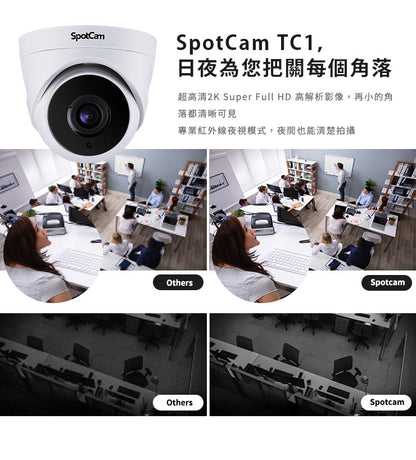 SpotCam TC1 室內雙頻半球雲端攝影機